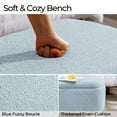 thumbnail image 4 of Othniel 39" Blue Boucle Storage Ottoman Bench Gold Legs Modern Footrest for Living Room Bedroom, 4 of 8