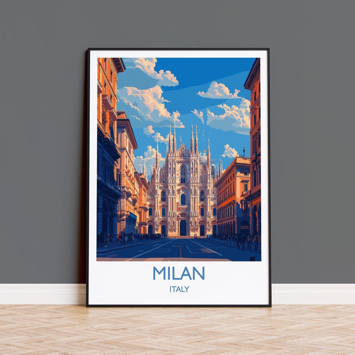 Milan Travel Poster Wall Art Travel Print Of Milan Milan Art Lovers Gift Italy Italian City Art Gift