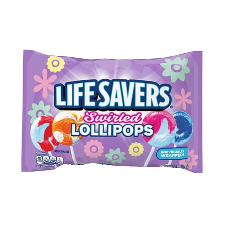 LIFE SAVERS Swirled Lollipops Assorted Flavors Easter Candy, 6.3 oz Lay Down Bag