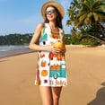 thumbnail image 3 of Honeii Fall Pumpkins Print Women's Sleeveless Dress, Loose Fit Casual Dress for Women, Summer Fashion Dress, 3 of 7
