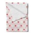 thumbnail image 2 of Love Soft Flannel Fleece Throw Blanket, Small Big Hearts Love Feminine Antique Classical Gatherings Engagement Inspired, Cozy Plush for Indoor and Outdoor Use, 70" x 90", Red Rose White, by Ambesonne, 2 of 5