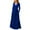 Blue, variant on Women's Elegant Stylish Long V-Neck Maxi Dress - Blue XXL