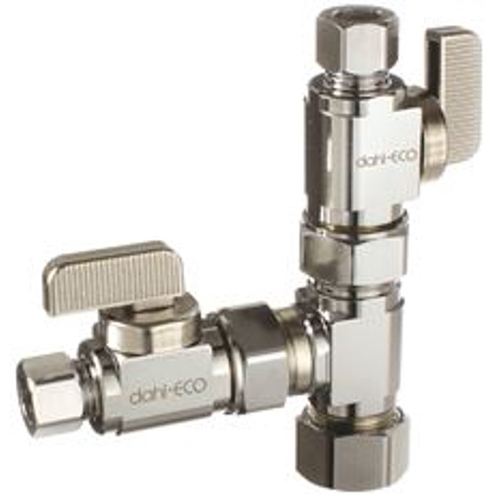 Dahl Brothers Dual Shut Off Valve, 5/8 In. Compression X 3/8 In