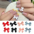 thumbnail image 6 of Opolski Pack Of 20/Set Nail Bowknot Decoration Frosted 3D Effect Resin Nail Art Decorations Colorful Bow Ornament for Female, 6 of 8