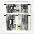 thumbnail image 4 of Farmhouse Chef White Kitchen Window Curtains Valance and Tier Set 36 Inch, Modern Doodle Abstract Grey Art Rod Pocket Short Tier Curtain for Bathroom, Funny Cafe Drapes for Kitchen Decor, 4 of 8
