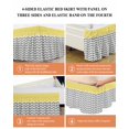 thumbnail image 5 of Yellow Grey Bed Skirt Queen Size 16" Drop Herringbone Abstract Ruffled Wrap Around Bed Skirts Adjustable Elastic Bedskirt Dust Ruffle for Queen Size Bed, 5 of 7