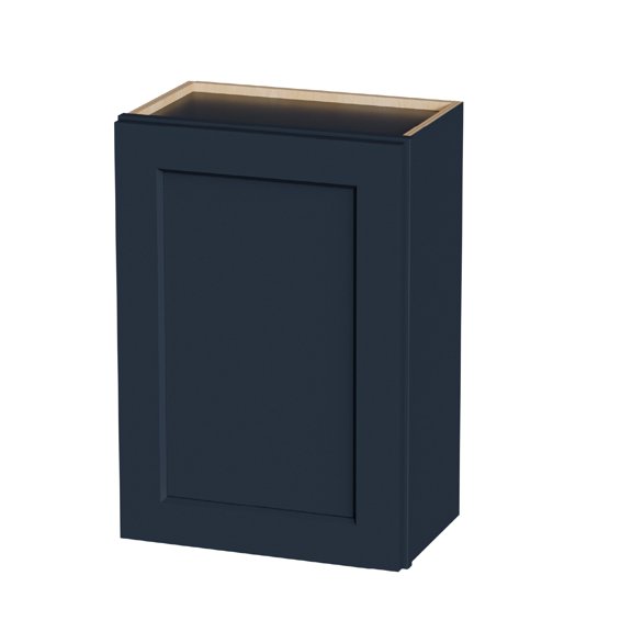 21" Navy Blue Shaker Wall Cabinet Solid Wood with 2 Adjustable Shelves Ready-to-Assemble for Kitchen, Bathroom, Laundry, and Garage Storage (21"W12"D30"H)