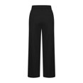 thumbnail image 7 of BRELIL Women Plus Size Straight Leg Trousers High Waisted Casual Pants with Pockets Solid Lounge Long Pants Travel, Black L, 7 of 7