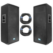 Seismic Audio Pair of Dual 12" PA Speakers and 25' Speaker Cables - PA/DJ Band PA Package - SA-122T-PKG21