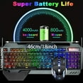 thumbnail image 2 of Wireless Gaming Keyboard & Mouse & Headset & Mouse Pad Combo Set 4 in 1,16 RGB Backlit Rechargeable Keyboard with Palm Rest,7 Backlit Gaming Mouse & RGB Bluetooth Headphones for Laptop Computer PC, 2 of 12