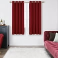 thumbnail image 3 of Deconovo 100% Blackout Curtains Red 63 inch Length 2 Panels, Linen Look Thermal Curtains with Gray Coating, Full Light Blocking Grommet Curtains for Bedroom(Red, 52 x 63 inch, 2 Panels), 3 of 10