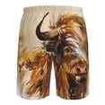 thumbnail image 6 of Kdxio Yak Pattern Mens Casual Shorts - Drawstring Summer Beach Sports Shorts for Men, 6 of 9
