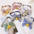 thumbnail image 4 of Dog Bowknot Collar Adjustable Buckle Design Plaid Printing Pet Dog Cat Necklace with Bell Pet Supplies Cat Bowknot Collar, 4 of 8