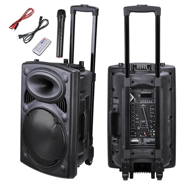 1200W/1500W Portable Bluetooth Active PA Speaker Mic Guitar AMP