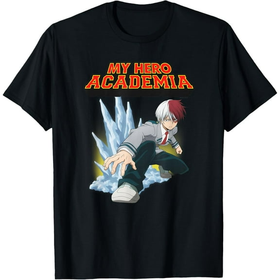 My Hero Academia Shoto Todoroki Half-Cold Half-Hot T-Shirt Cotton Adult Short Sleeve T-Shirt