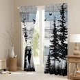 thumbnail image 3 of Homewish Jungle Animal Deer Black Out Curtains,Rustic Farmhouse Cabin Curtains Pack of 2 (42x63 Each),Old Barn Door Bedroom Curtains For Boys Teens,Microfiber Bedroom Decor, 3 of 6