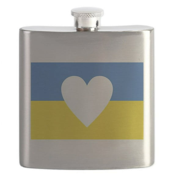 CafePress - Ukraine Heart - Stainless Steel Flask, 6oz Drinking Flask
