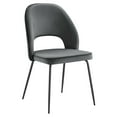 thumbnail image 3 of Modway Nico Performance Velvet Dining Chair Set of 2 in Black Gray, 3 of 8