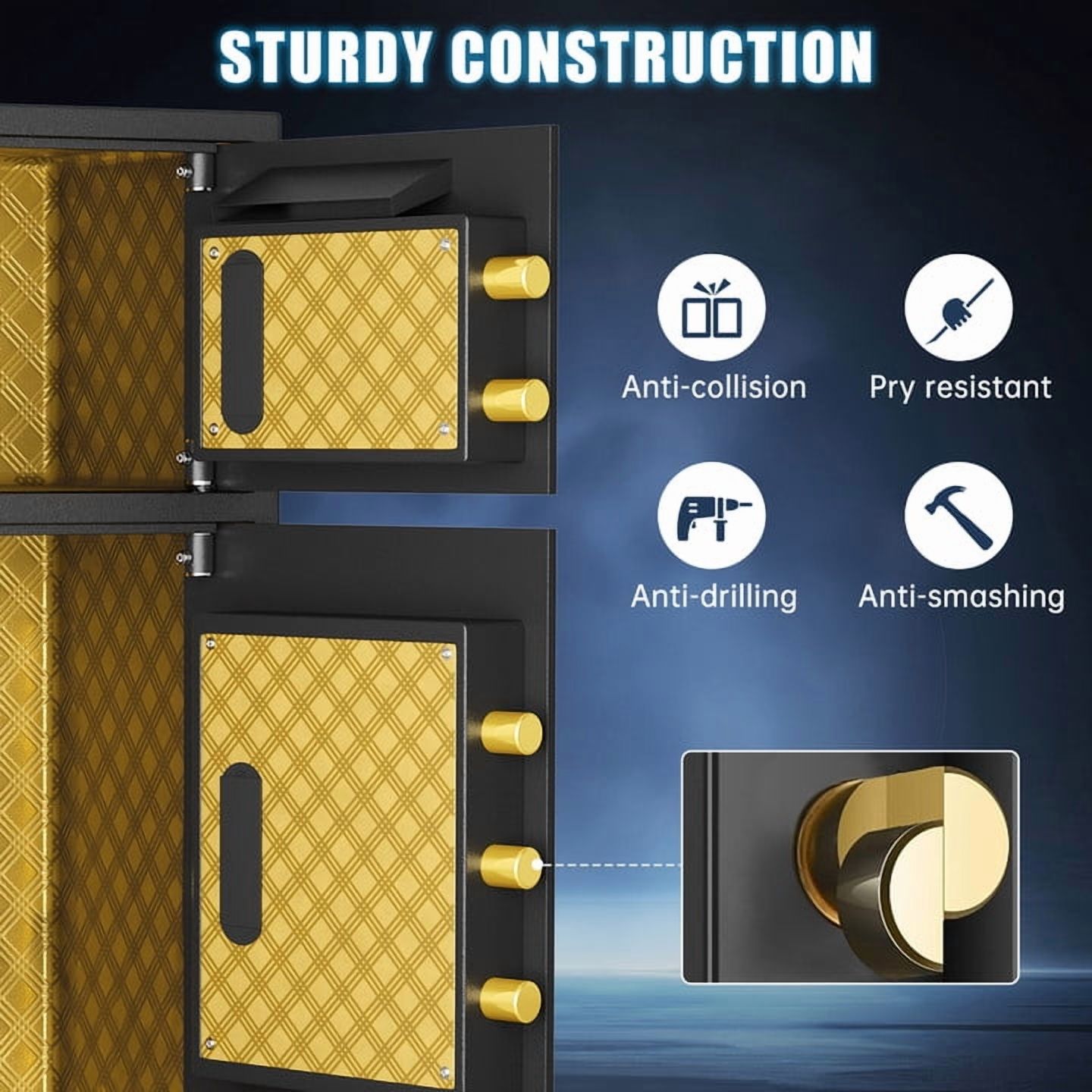 6.5 Cubic Feet Fireproof Drop Large Safe with Quick Access Slot, Anti-Theft Business Security Waterproof Safe with Digital Lock and Dual Alarm, Large Depository Safe for Money Valuables
