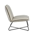 thumbnail image 3 of Linon Kinard Lounge Chair, Black Metal Legs with Black and Tan Striped Fabric, 3 of 9