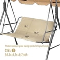 thumbnail image 7 of Porch Patio Swing Seat Cover Replacement, 600D Thicken Oxford Waterproof Fabric for Outdoor Garden 2/3 Seater Chair 58.3x19.7x19.7inch(Beige-L), 7 of 7