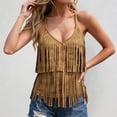 thumbnail image 2 of RUTAYY Women's Tank Tops Boho Fringe Tops Lightweight V-Neck Sleeveless Camisole Summer Casual Daily Wear Holiday Chic Vest, 2 of 5