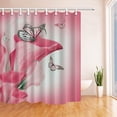 thumbnail image 1 of ABPHQTO Primavera Floral Flor Decoración Mariposa Volando sobre Capullos Brillantes Callas Cortina de Baño de Tela de Poliéster, Cortina de Ducha de Baño 160x180 cm, 1 of 1