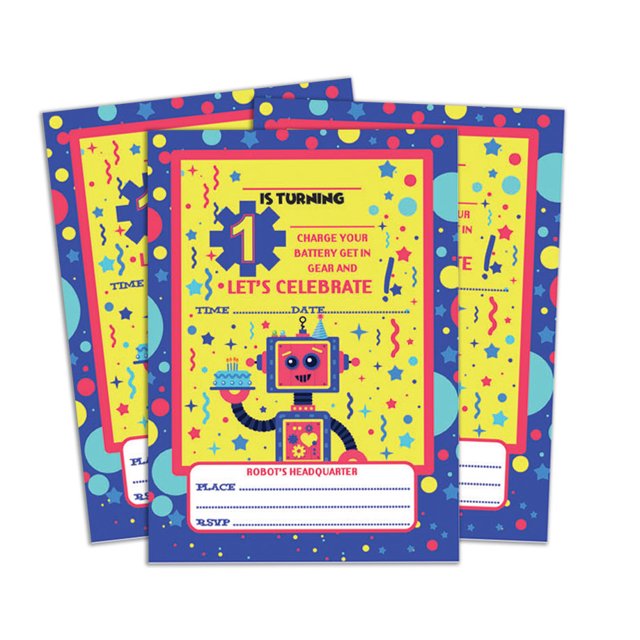 Darling Souvenir Yellow Birthday Invitation Card Printable Fill or Write In Blank Invites Party Supplies Pack Of 28 5 x 7 Inches