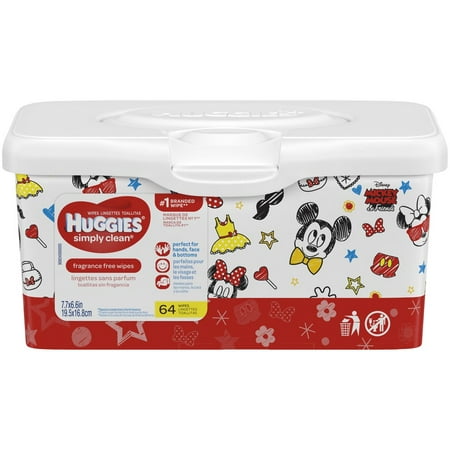 Huggies Simply Clean Fragrance Free Baby Wipes Tub, 64 Sheets
