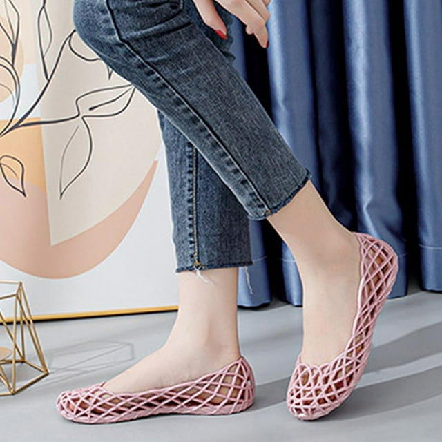 LSLJS Chaussures à Enfiler pour Femmes Confort Mode Infirmière en Plastique Ajourées, Chaussures Plates