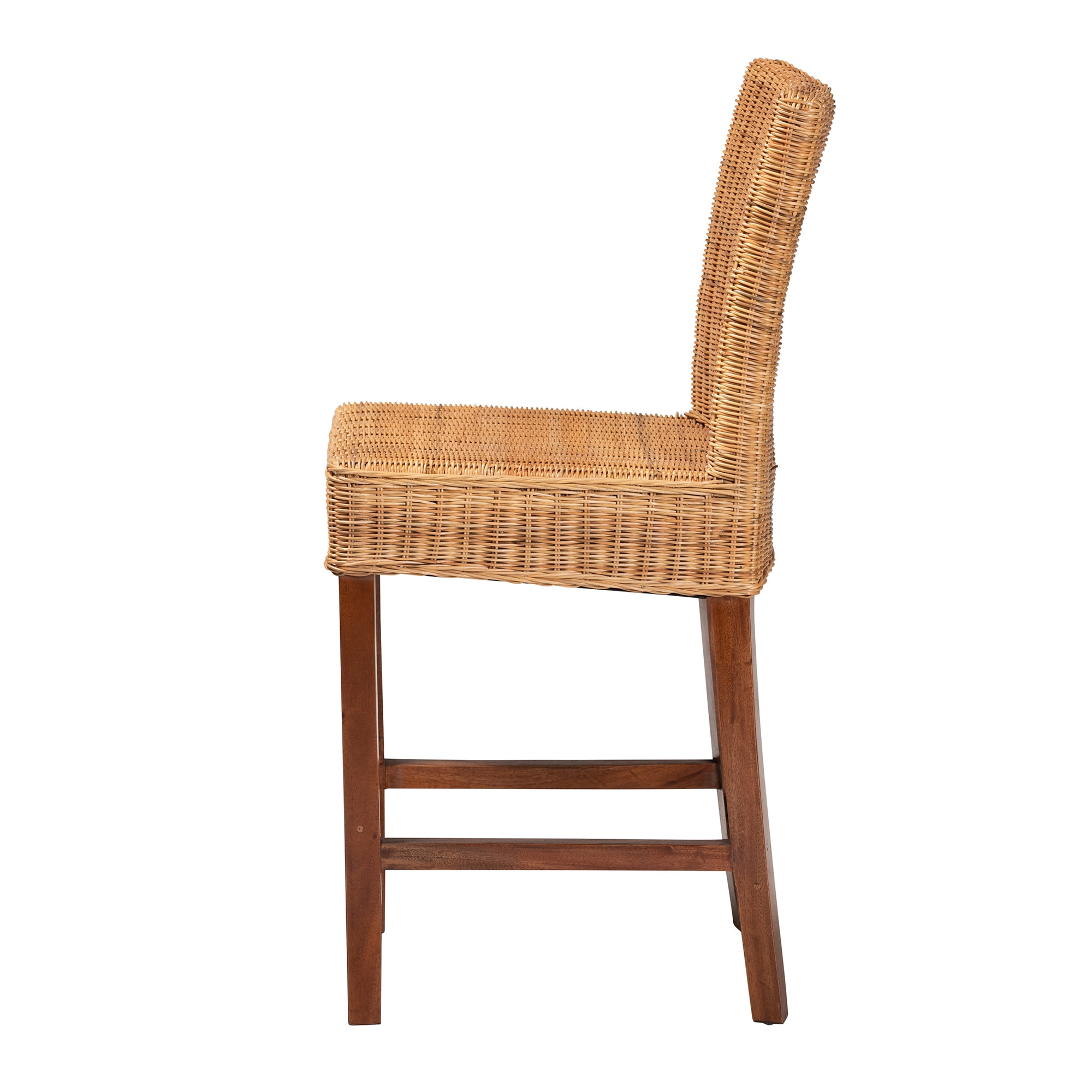 bali & pari Racquel Rattan Bar Stool, Natural Brown