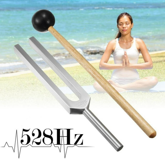 Tuning Fork with Silicone Hammer and Cleaning Cloth Solfeggio Tuning Fork for DNA Repair Healing and Perfect Healing Musical Instrument