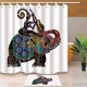 thumbnail image 1 of ABPHQTO Bohemian Decor Girl Boho Playing Guitar on Elephant Cortina de ducha 160x180 cm con suelo Felpudo Alfombras de baño 40x60 cm, 1 of 1