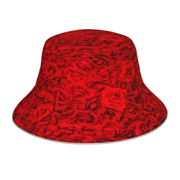 Balery Red Rose Sombreros para el sol para hombre y mujer, sombrero de pescador con UPF 50+