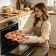 thumbnail image 6 of Clearance! Zguuel 6 Cup Silicone Muffin Pan, Non-Stick Baking Tray for Cupcake Oven, Pink, 6 of 6