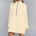 thumbnail image 2 of NMMUED Womens Tops Casual, Fall Tops for Women, Half Zip Pullover Women, Quarter Zip Pullover Women, Mock Neck Sweatshirt, Light Yellow L, 2 of 9
