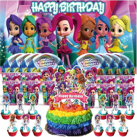 Rainbow Rangers Birthday Cups Party Supplies Decor Backdrop Plates Fans Decorations Banner