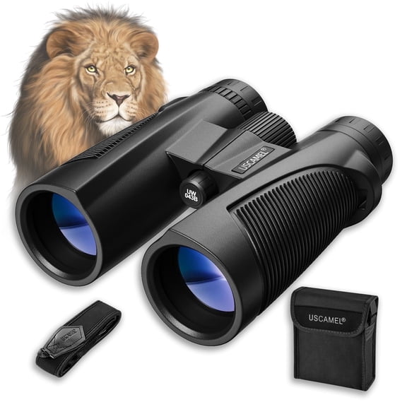 Binoculars for Adults Kids, 10x42 Binoculars for Bird Watching Sports Climbing, FMC BAK4 Waterproof Fog-Proof Binoculars BAK4 FMC Sharp View Low Night Light Vision