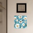 thumbnail image 3 of 12 Inch Wall Clock Battery Operated Square Clock Decorative for Office, Kitchen, Outdoor, Living Room，Daisy Floral Art, 3 of 4