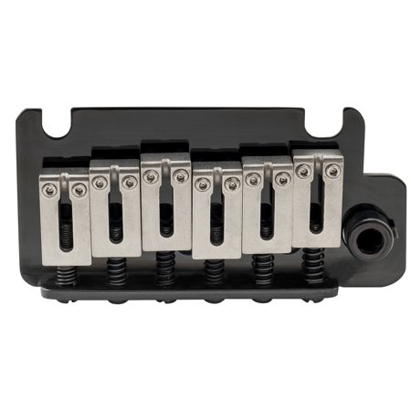 Musiclily Pro 弦ピッチ10.5mm 2点支持タイプ USAストラトギター用トレモロユニットブリッジ スチールサドルフルブロック、ブラック