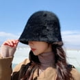 thumbnail image 6 of COOLL Bucket Hat Fluffy Chill-proof Light-weight Solid Color Fisherman Cap for Women, White, 6 of 10
