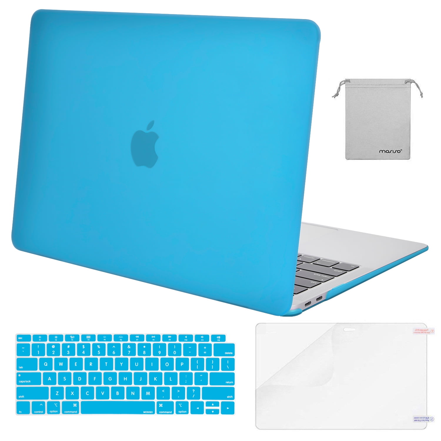 Mosiso MacBook Air 13 inch Case 2020 Release A2337 M1 A2179 Hard Cover Shell for New Air 13 inch + Keyboard Cover, Aqua Blue