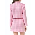 thumbnail image 4 of Womens Cropped Tweed Blazer Sets 2 Piece Outfits and Mini Skirt Sets Business Casual Suits, 4 of 6