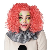Pink Corkscrew Clown Wig Costume Accessory