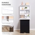 thumbnail image 6 of Wall Mounted Foldable Desk with Storage Compartments, Fold Down Desk Table with Chalkboard, Computer Desk for Living Room Bedroom, White, 6 of 8