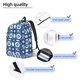 thumbnail image 3 of Disketp Vintage Blue print Canvas Backpack Lightweight Travel Daypack Student Rucksack Laptop Backpack-, 3 of 5