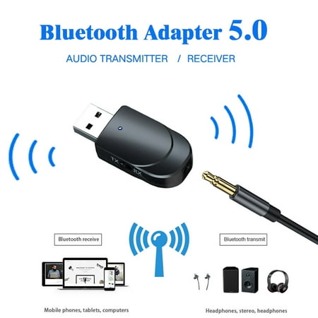 Adaptateur Bluetooth sans fil pour TV et voiture, émetteur et récepteur  Bluetooth 5.0, USB, prise AUX 3.5mm, musique audio stéréo 3 en 1, KN330