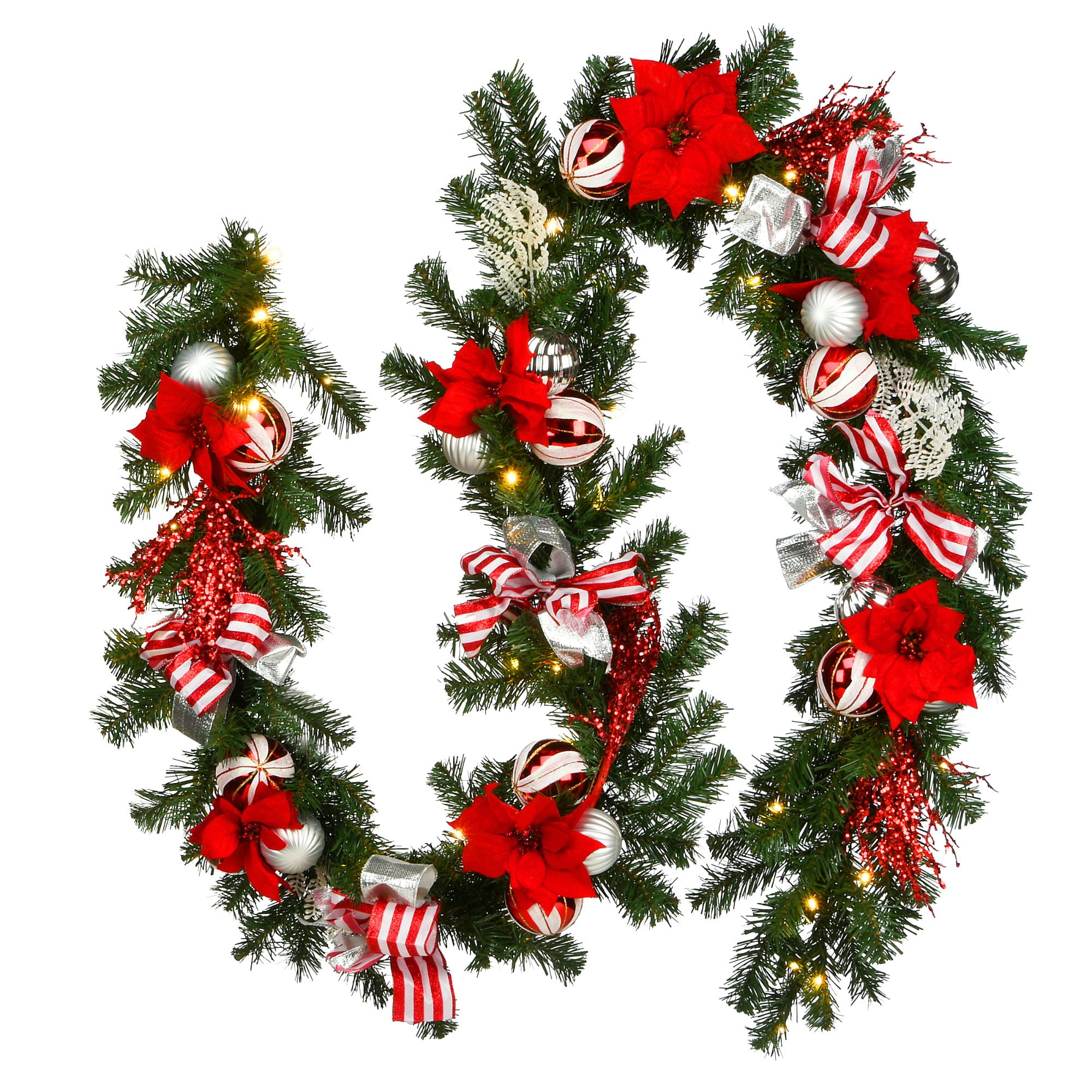 9' Pre-Lit Battery Operated Artificial Christmas Garland - Warm White LED  Lights - Walmart.com