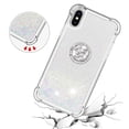 thumbnail image 3 of Funda para iPhone X/iPhone XS con Brillo Líquido Flotante, Purpurina, Parachoques y Anillo Giratorio Soporte, 3 of 5