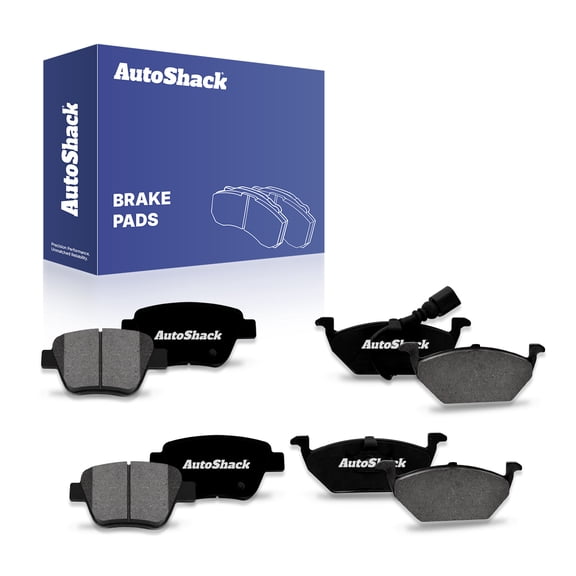 AutoShack Front & Rear Premium Ceramic Brake Pad Set for Volkswagen, Jetta 2010-2014, FWD L4 1.4L 1.8L 2.0L L5 2.5L